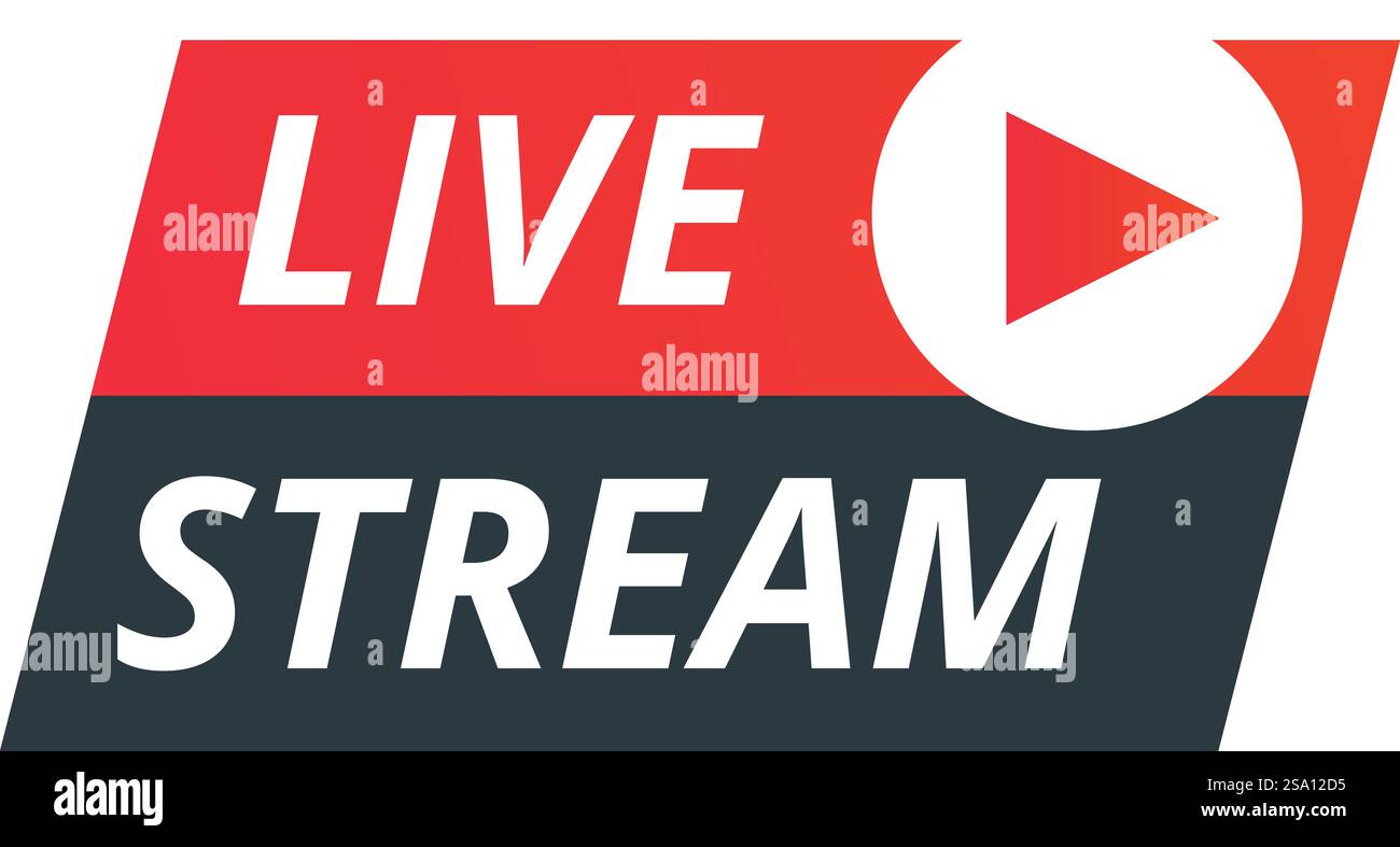 Live Icon Cartoon Vektor. Online-tv-Stream. Radio-Wiedergabe. Live Icon Cartoon Vektor. Online-tv-Stream Stock Vektor