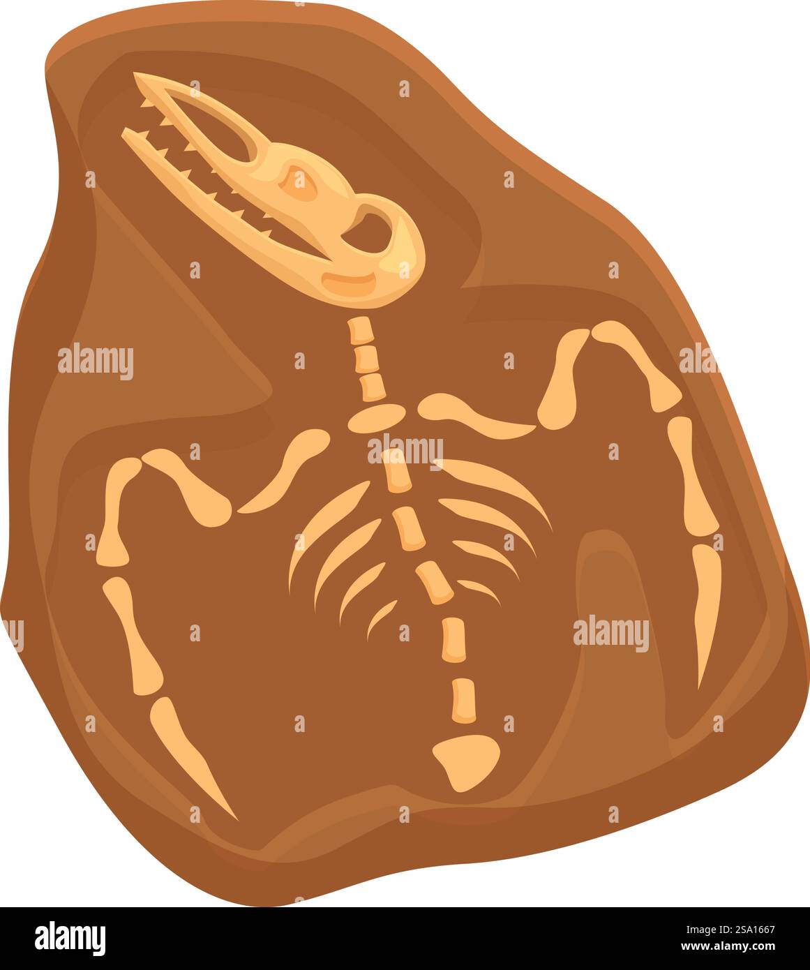Fliegen Sie Dinosaurier Skelett Icon Cartoon Vektor. Fossil aus Schlammschicht. Die Knochenentwicklung. Fliegen Sie Dinosaurier Skelett Icon Cartoon Vektor. Fossil aus Schlammschicht Stock Vektor
