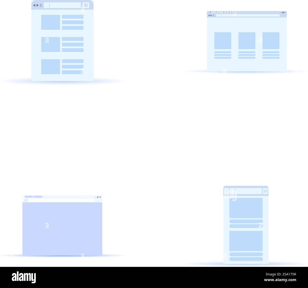 Symbole der Suchleiste legen den Cartoon-Vektor fest. Webbrowser-Fenster der Suchmaschine. Informationsabrufsystem. Symbole der Suchleiste legen den Cartoon-Vektor fest. Webbrowser-Fenster der Suchmaschine Stock Vektor
