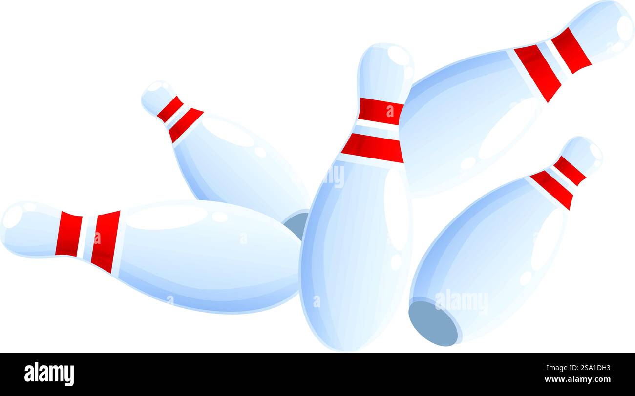 Skittles Big Shot Icon Cartoon Vektor. Bowlingschlag. Sportlicher Speed-Hit. Skittles Big Shot Icon Cartoon Vektor. Bowlingschlag Stock Vektor