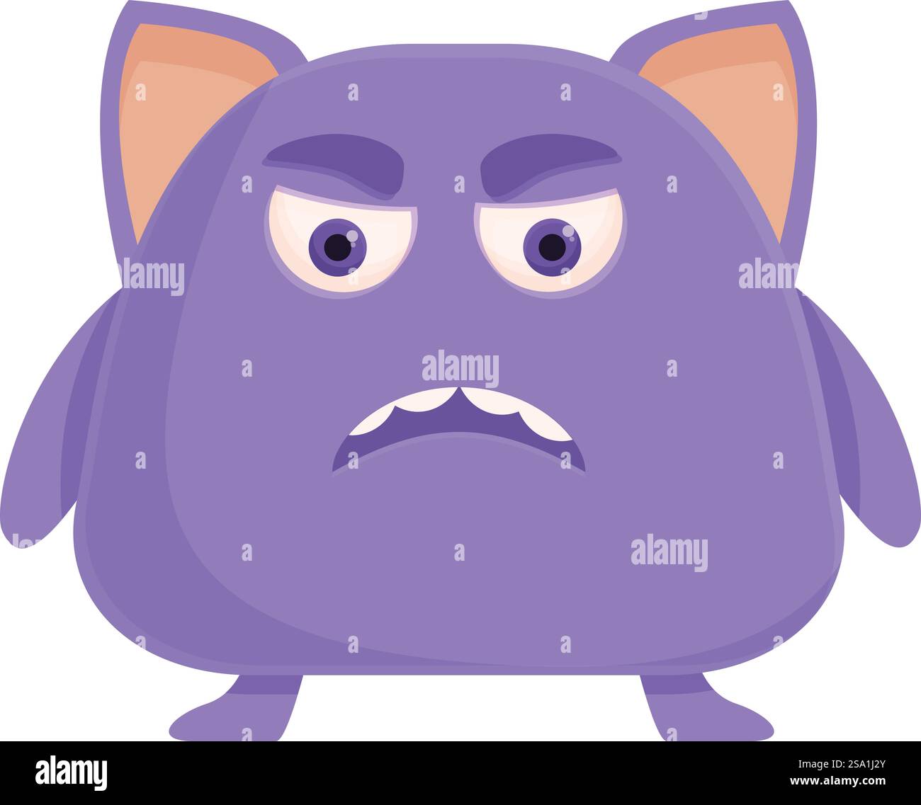 Violette Monster Icon Cartoon Vektor. Gremlin süß. Spielzeugkreatur. Violette Monster Icon Cartoon Vektor. Gremlin süß Stock Vektor