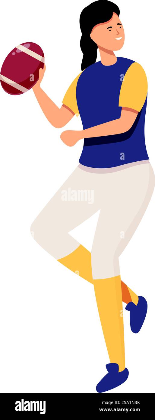 Fange Rugby Ball Icon Cartoon Vektor. Sport-Team-Spiel. Powersportler. Fange Rugby Ball Icon Cartoon Vektor. Sport-Team-Spiel Stock Vektor
