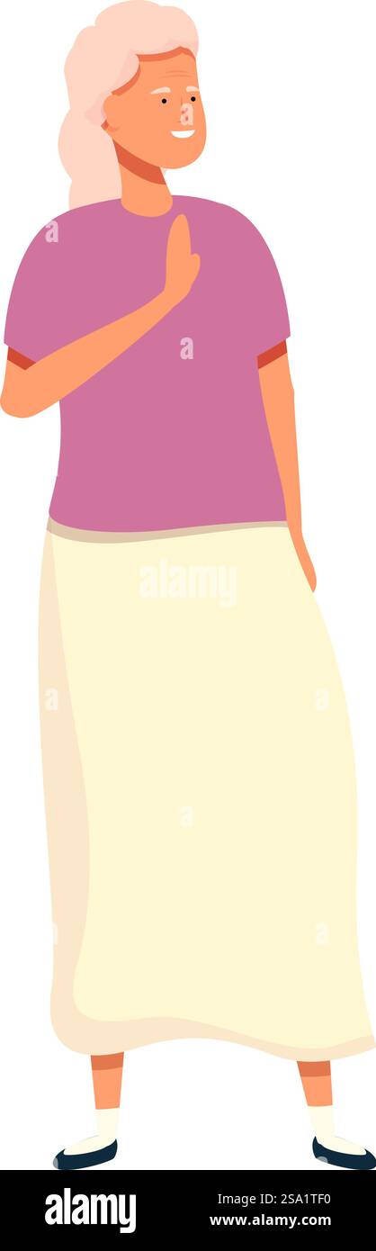 Glückliche ältere Frau Icon Cartoon Vektor. Bereit für die Reise. Gruppe zu Fuß. Glückliche ältere Frau Icon Cartoon Vektor. Bereit für die Reise Stock Vektor