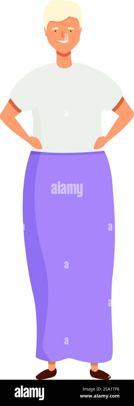 Ältere Frau Reise Icon Cartoon Vektor. Glückliche Person. Lächelnde fröhliche Aktivität. Ältere Frau Reise Icon Cartoon Vektor. Glückliche Person Stock Vektor