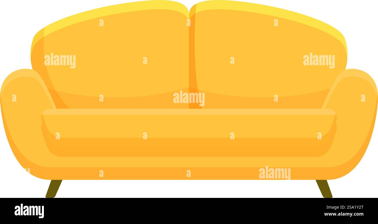 Goldene Farbe Sofa Icon Cartoon Vektor. Möbelgeschäft Verkauf. Moderner Bürokauf. Goldene Farbe Sofa Icon Cartoon Vektor. Möbelgeschäft Verkauf Stock Vektor
