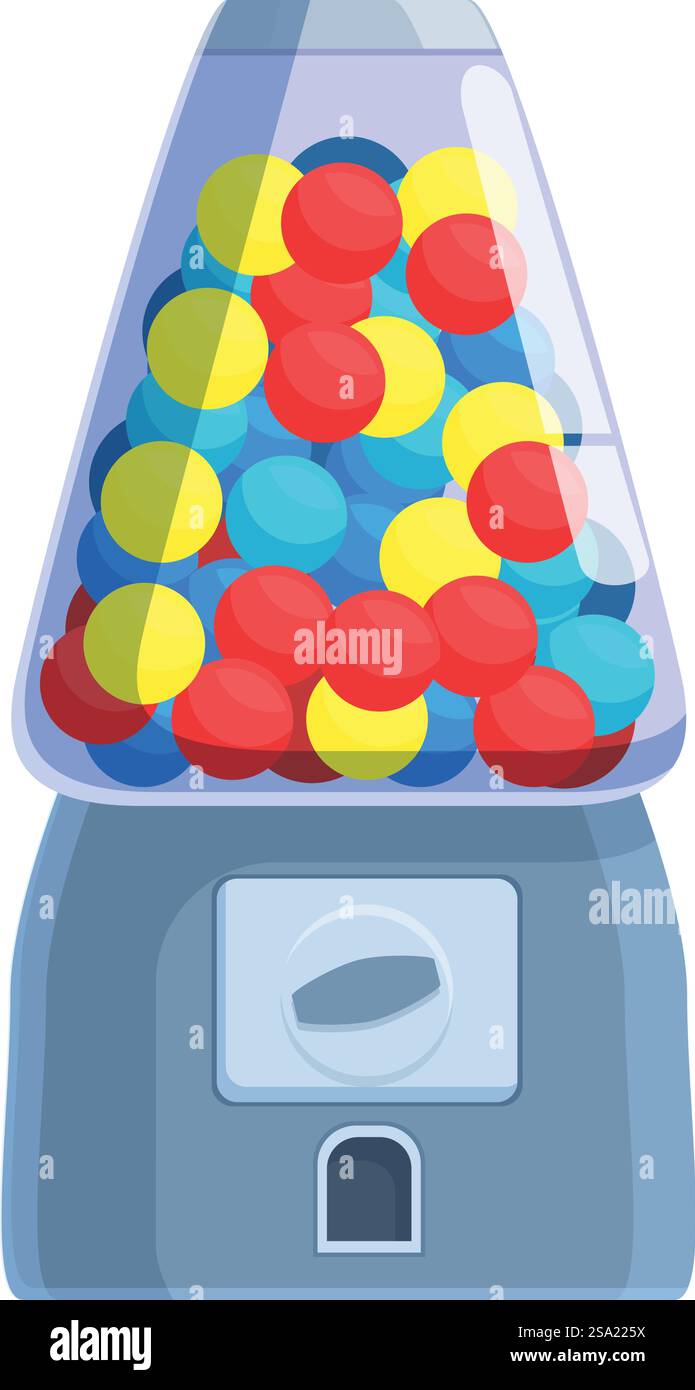 Graues Bubblegum Maschine Symbol Cartoon Vektor. Steckplatzausrüstung. Sugar-Objekt. Graues Bubblegum Maschine Symbol Cartoon Vektor. Steckplatzausrüstung Stock Vektor
