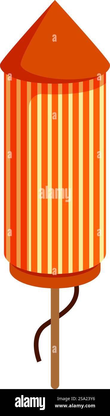 Petard Rakete Icon Cartoon Vektor. Sicherheitsfeuerwerk. Party-Feuer-Funkeln. Petard Rakete Icon Cartoon Vektor. Sicherheitsfeuerwerk Stock Vektor