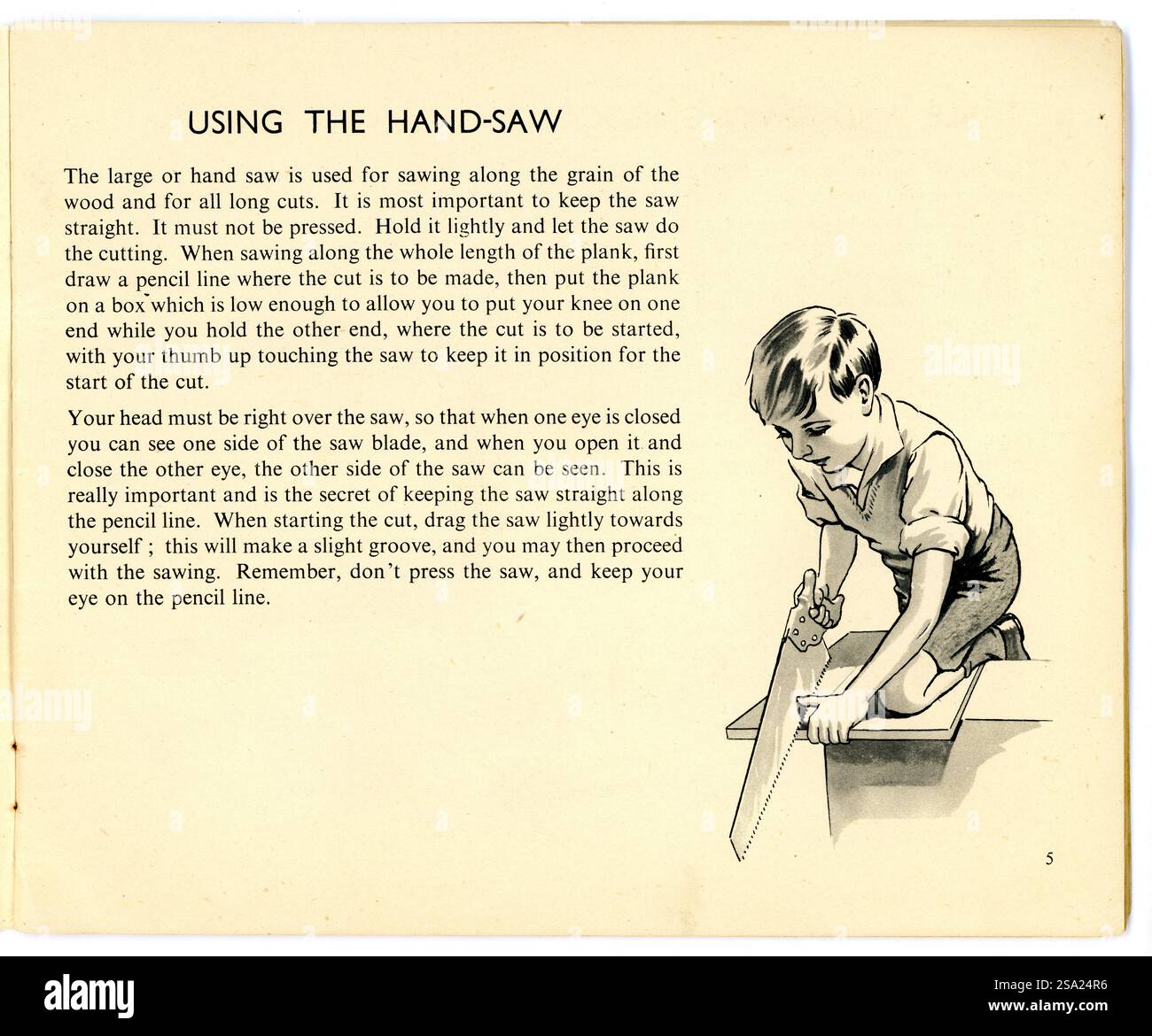 Vintage 1940's Taschenbuch, Inside Plate, Woodworking for Beginners von John Dumayne diese überarbeitete Ausgabe erschien 1946 Stockfoto