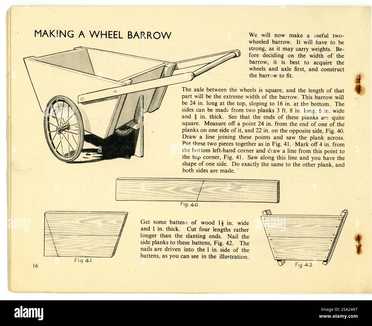 Vintage 1940's Taschenbuch, Inside Plate, Woodworking for Beginners von John Dumayne diese überarbeitete Ausgabe erschien 1946 Stockfoto