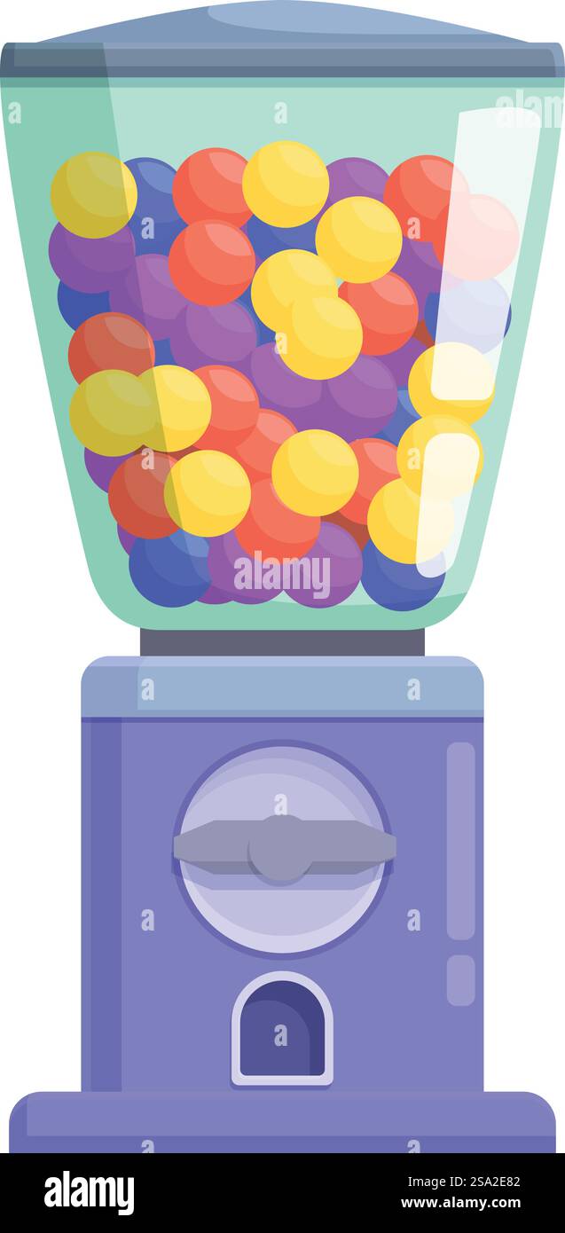 Bunte Bubblegum Maschine Icon Cartoon Vektor. Süßwarenautomat. Süßzucker. Bunte Bubblegum Maschine Icon Cartoon Vektor. Süßwarenautomat Stock Vektor
