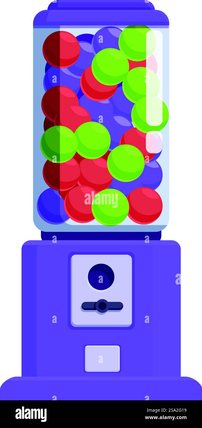 Violette Spielautomat Icon Cartoon Vektor. Kaugummi-Ausrüstung. Kindernahrung. Violette Spielautomat Icon Cartoon Vektor. Kaugummi-Ausrüstung Stock Vektor