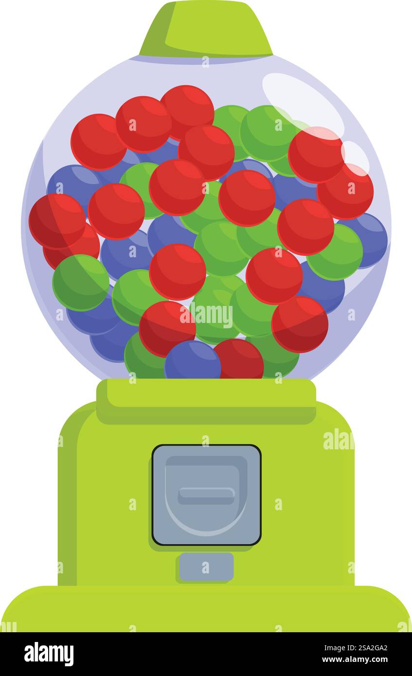 Spiel Bubble Machine Icon Cartoon Vektor. Kaugummi-Ausrüstung. Schlitzspender. Spiel Bubble Machine Icon Cartoon Vektor. Kaugummi-Ausrüstung Stock Vektor