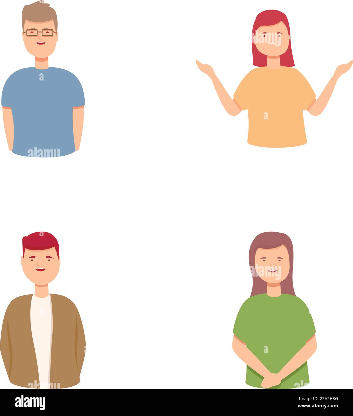Unten Krankheit Symbole setzen Cartoon Vektor. Glückliche Menschen mit Down-Syndrom. Genetische Erkrankungen. Unten Krankheit Symbole setzen Cartoon Vektor. Glückliche Menschen mit Down-Syndrom Stock Vektor