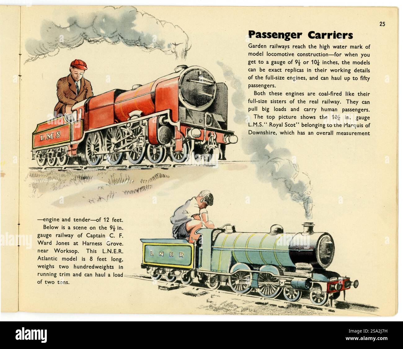 Vintage 1940er Buchplatte aus dem Taschenbuch, Marvellous Models von WJ Bassett-Lowke & Paul B. Mann, erstmals 1945 veröffentlicht, diese überarbeitete Ausgabe erschien 1947. Stockfoto