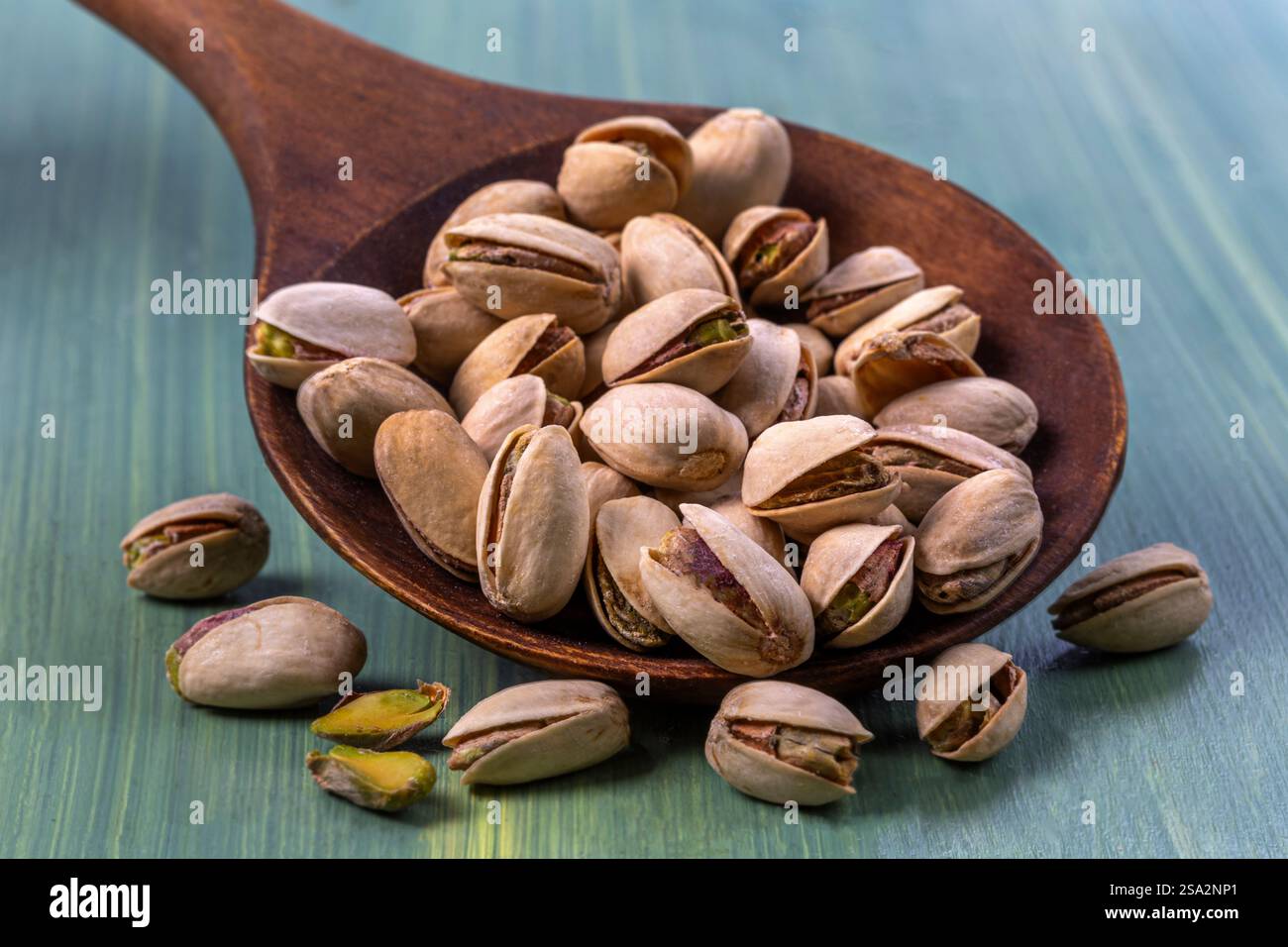 Gesalzene Pistazien. Stockfoto