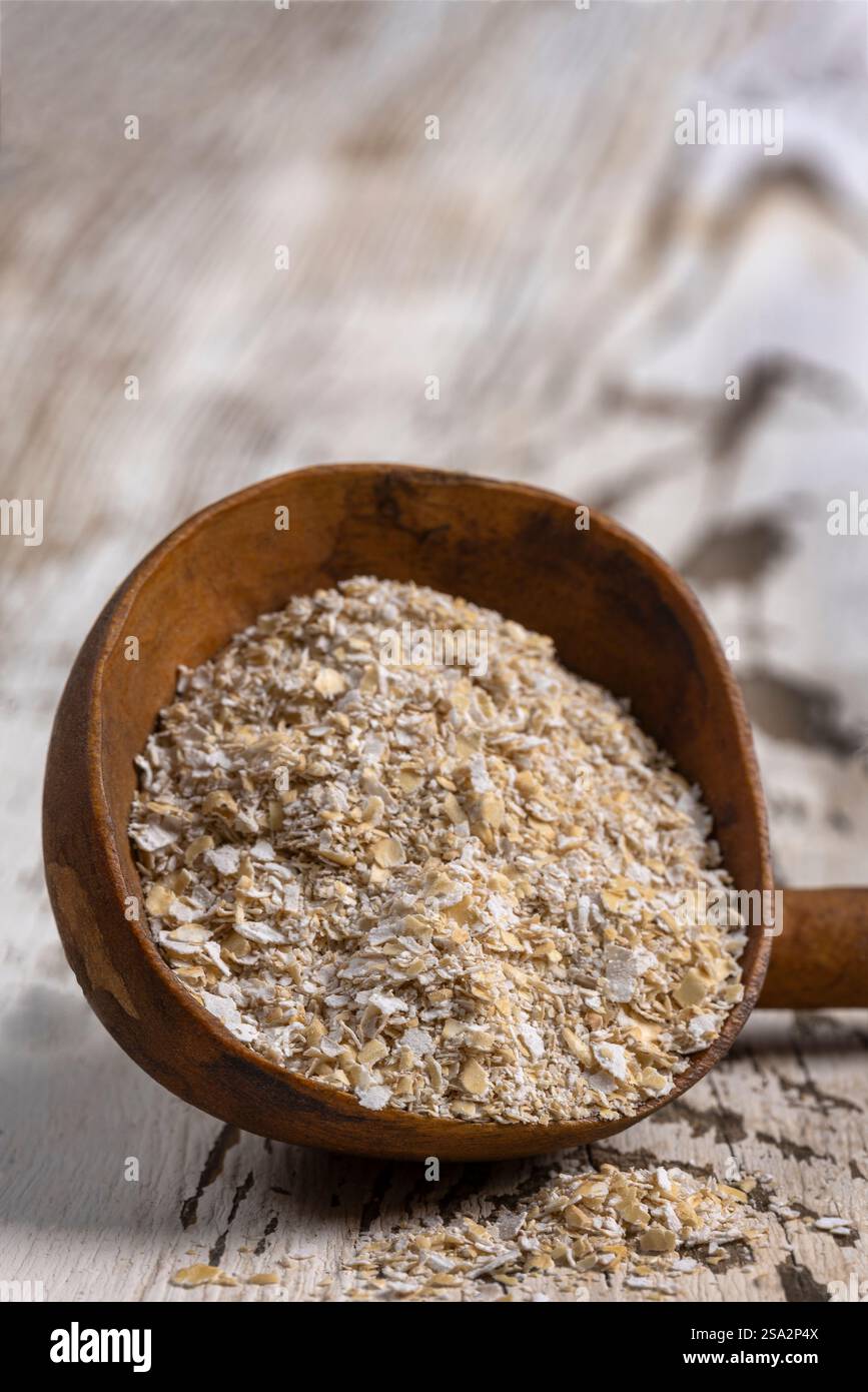 Bio-Hafer-Bran. Stockfoto