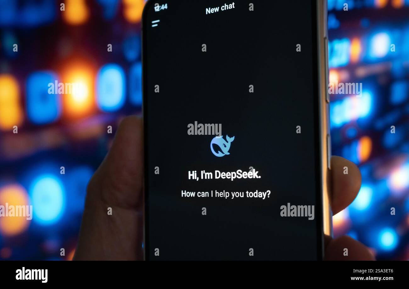 DeepSeek KI-Technologieanwendung Stockfoto