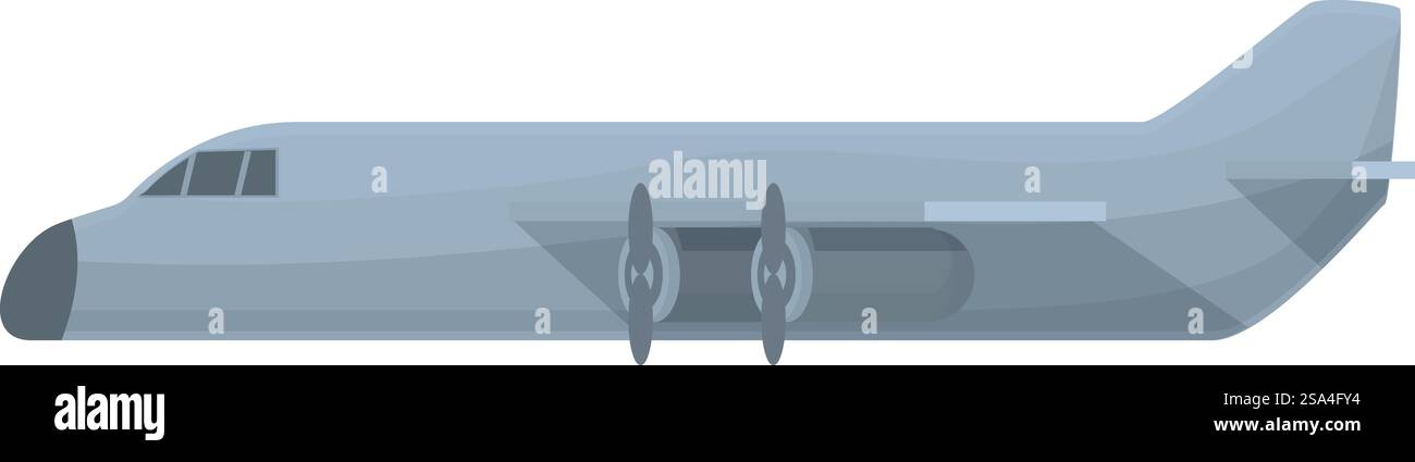 Militärflugzeug Propellerflugzeug fliegt am Himmel Stock Vektor
