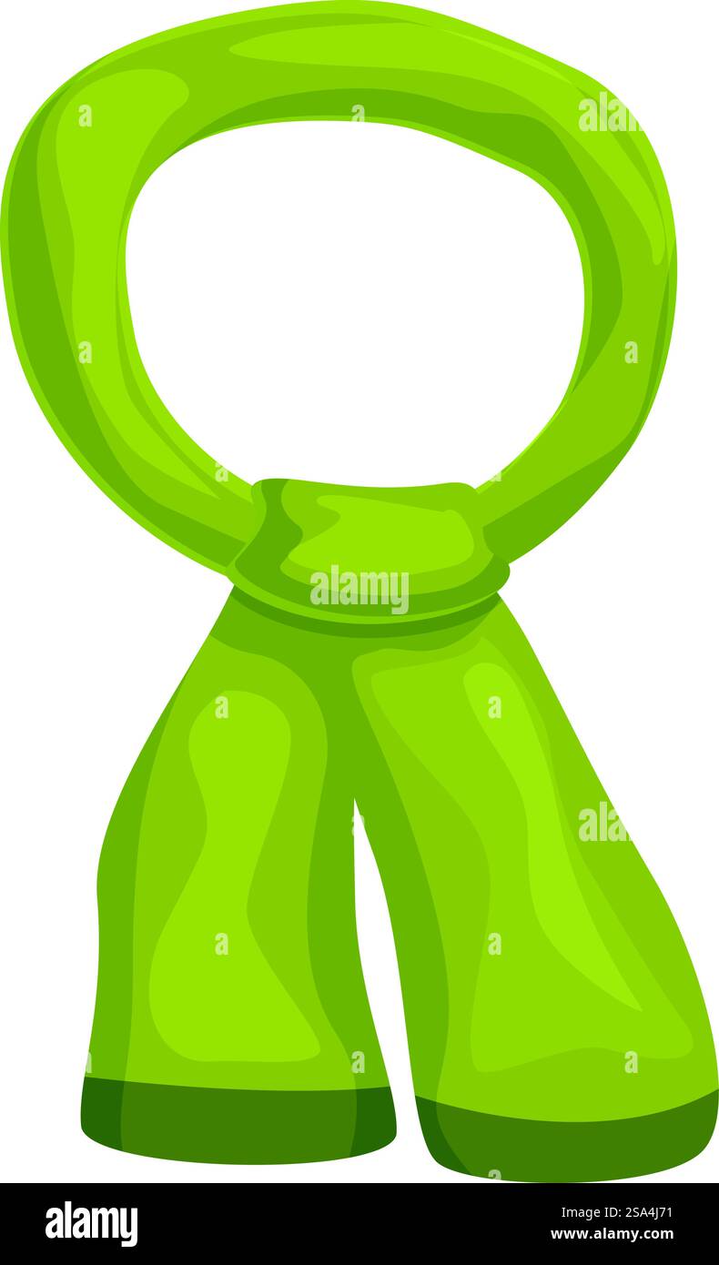 Grüner Winterschal um den Hals gebunden hält jemanden warm Stock Vektor