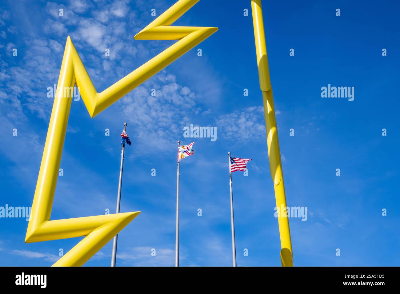 Tampa Bay Lightning Eishockeystatue und Kunstwerke außerhalb der Arena Stockfoto