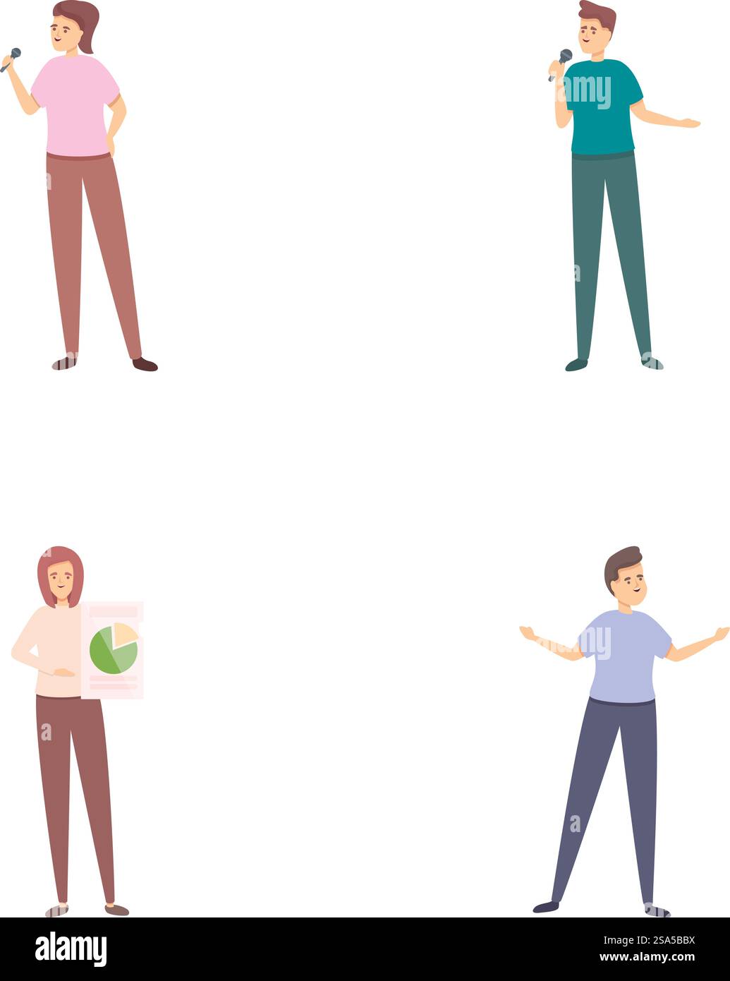 Voting-Agitation-Symbole setzen Cartoon-Vektor. Lautes Reden und Aufregen von Menschen. Öffentliche Rede, Kampagne. Voting-Agitation-Symbole setzen Cartoon-Vektor. Lautes Reden und Aufregen von Menschen Stock Vektor