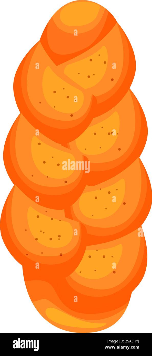 Frisch gebackenes Challah Brotbrot, das jüdische Traditionen und Küche repräsentiert, perfekt für kulturelle oder kulinarische Projekte. Frisch gebackenes Challah Brotbrot zur Feier der jüdischen Kultur Stock Vektor