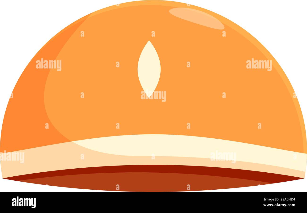 Gelbe Kippah, ein traditioneller jüdischer Kopf, der Glauben, Identität und Respekt für religiöse Bräuche symbolisiert. Gelbe Kippa jüdischer traditioneller Kopfschmuck, der Glauben und Kultur repräsentiert Stock Vektor