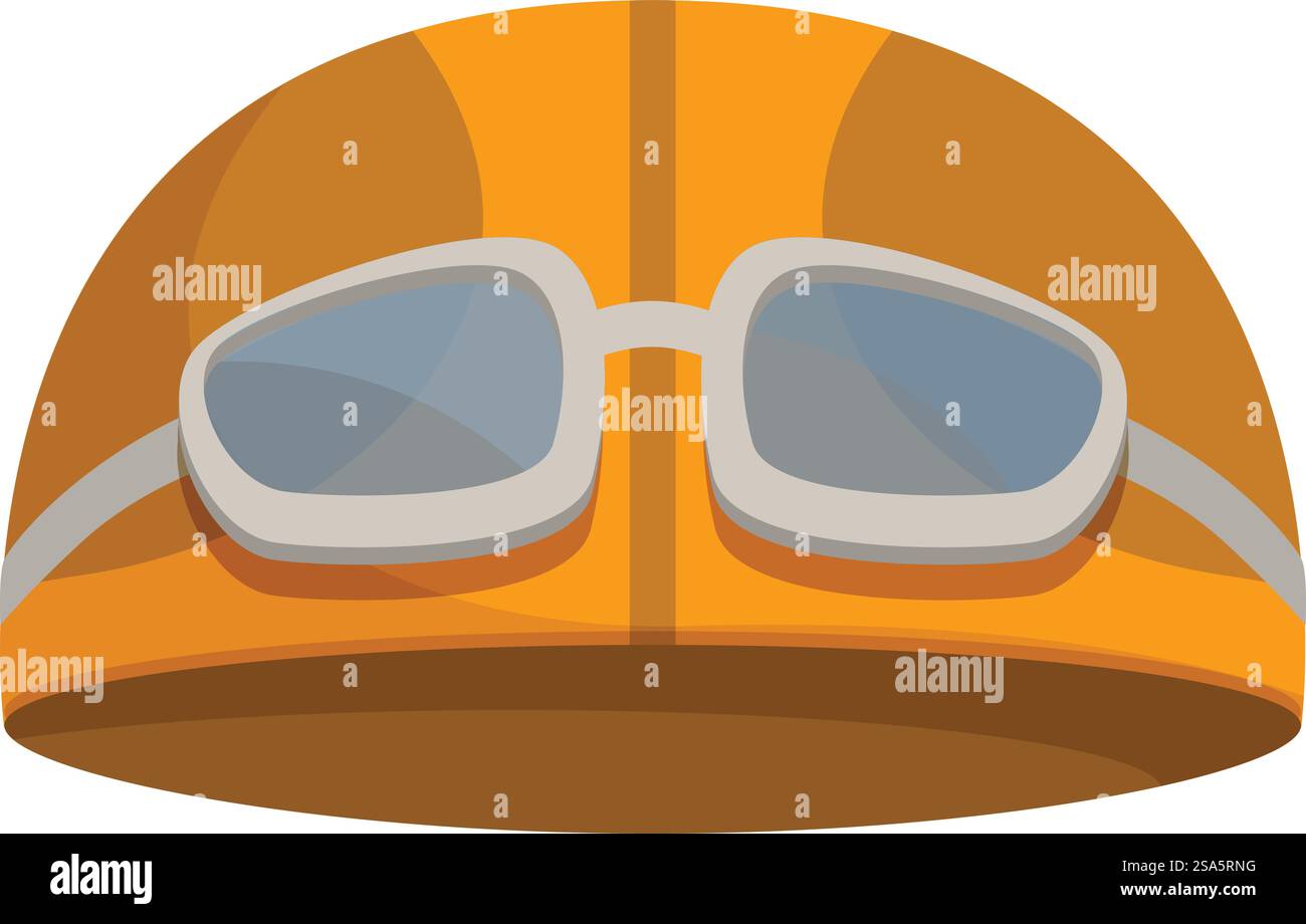 Klassischer Pilotenhelm mit Schutzbrille garantiert Sicherheit beim Fallschirmspringen. Klassischer Pilotenhelm mit Schutzbrille für Fallschirmspringen Stock Vektor