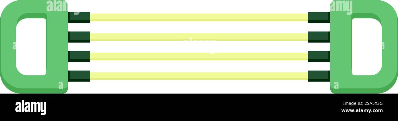 Thoraxdehner mit fünf Federn für mehr Widerstand beim Oberkörpertraining. Brustdehner mit fünf Federn für Fitnesstraining Stock Vektor