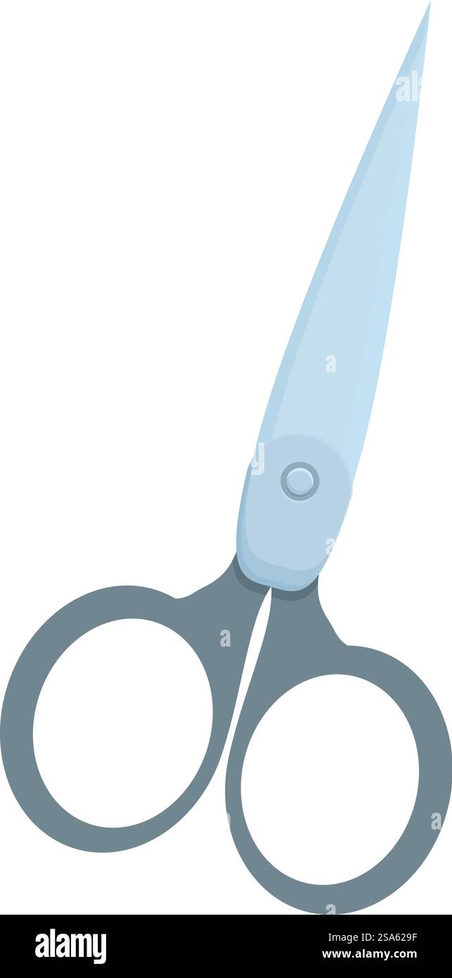 Gezeigt wird eine scharfe Metallschere, die für verschiedene Schneidaufgaben bereit ist. Scharfe Metallschere zum Basteln und Schneiden Stock Vektor