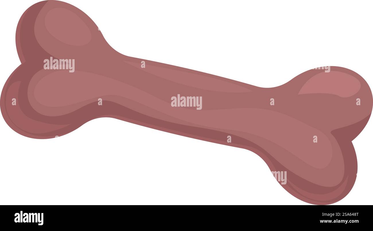 Braune Zeichentrickbock-Hundeknochen auf weißem Hintergrund. Brauner Hundeknochen zum Kauen und Spielen Stock Vektor