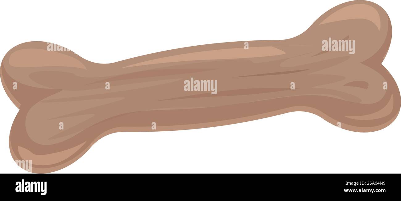 Brauner Hundeknochen auf weißem Hintergrund Stock Vektor