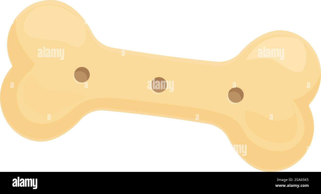 Großer knochenförmiger Hundekeks liegt auf weißem Hintergrund. Großer, knochenförmiger Hundekeks isoliert auf weißem Hintergrund Stock Vektor
