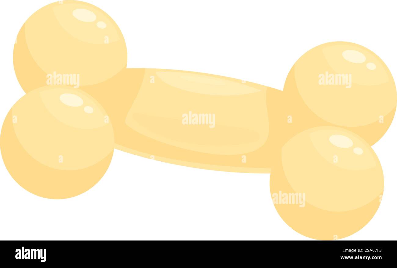 Zeichentrick-Hundeknochenspielzeug isoliert auf weißem Hintergrund. Hundeknochen-Spielzeug-Ikone im Cartoon-Stil Stock Vektor