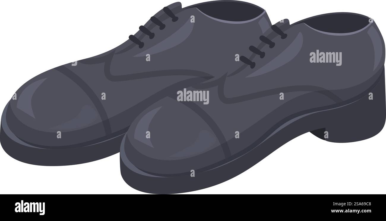 Klassische schwarze Lederschuhe mit Schnürsenkeln, perfekt für Geschäftsleute oder formelle Anlässe. Klassische schwarze Lederschuhe für Geschäftsleute Stock Vektor