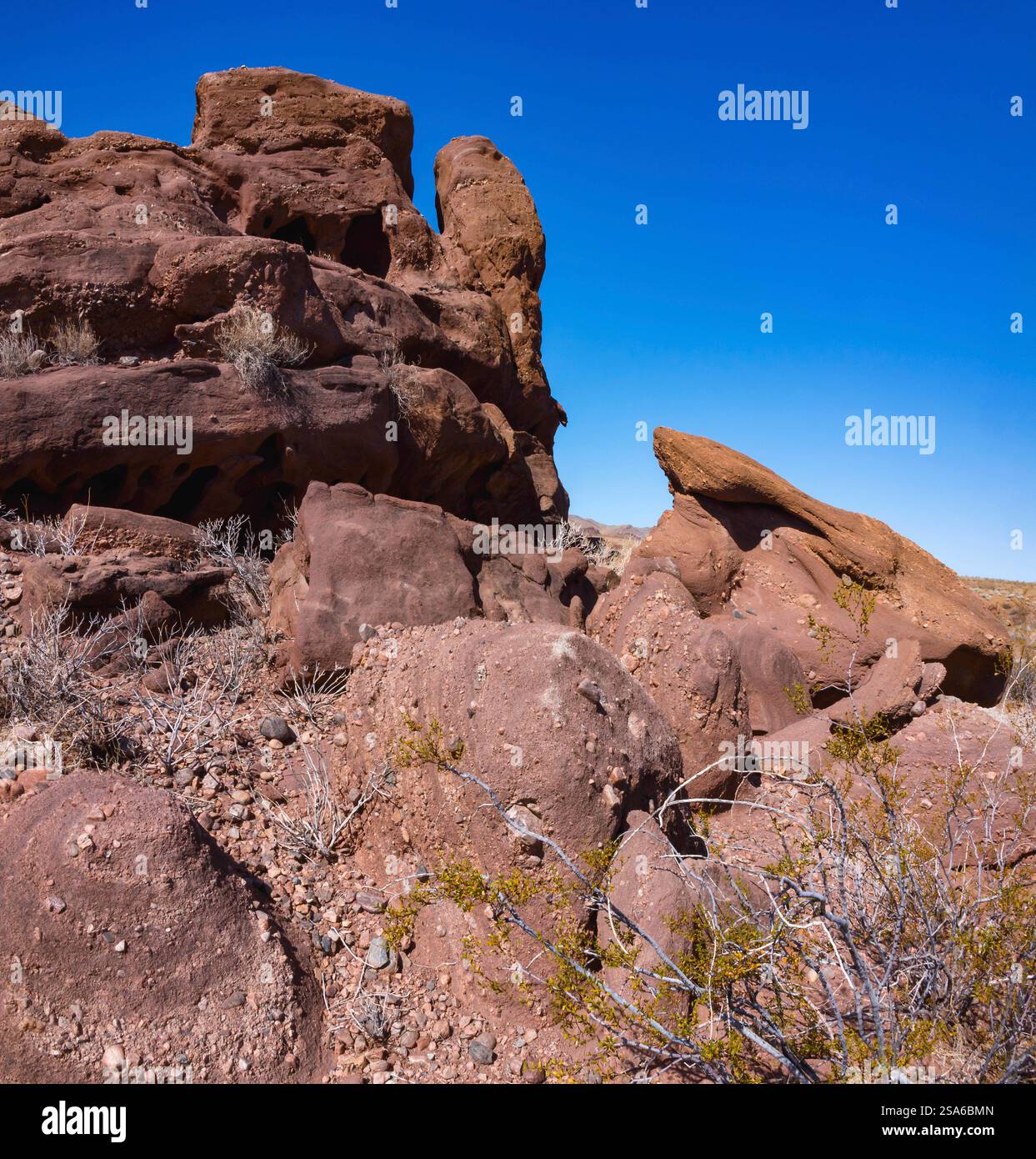 Blick auf die Orocopia Mountain Wilderness Area, Colorado Desert, Kalifornien Stockfoto