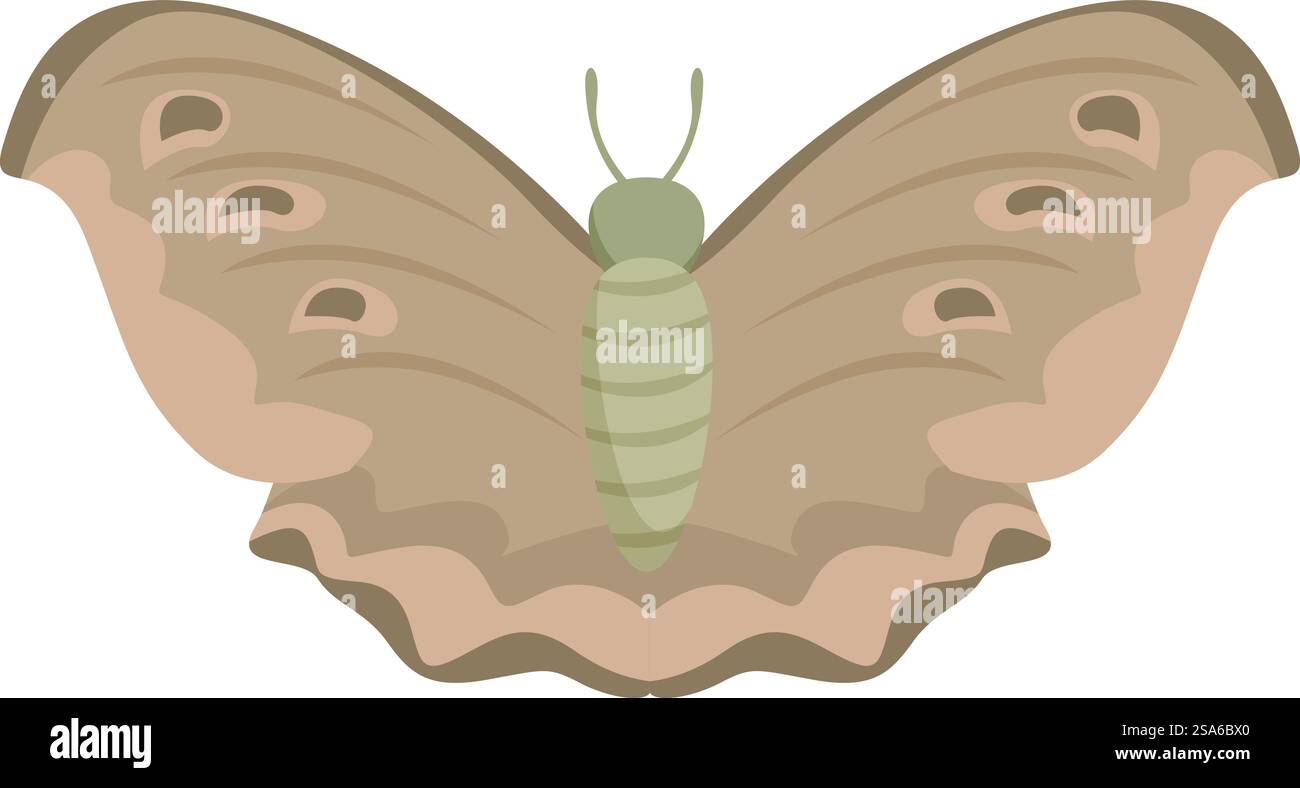 Brauner Schmetterling spreizt seine Flügel Stock Vektor