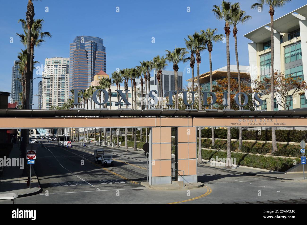 Eintritt zu Fox Studios (20. Jahrhundert), Hollywood, Los Angeles, USA Stockfoto