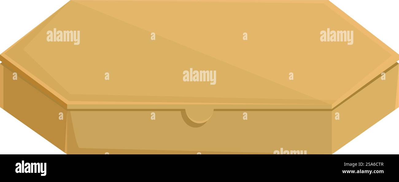 Eine geschlossene Pizzabox wartet darauf, mit einer köstlichen Mahlzeit gefüllt zu werden. Verschlossene leere Papppizzaschachtel isoliert auf weiß Stock Vektor