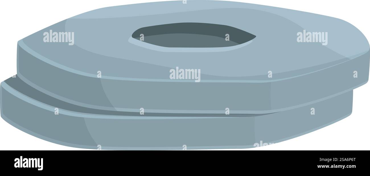 Zwei übereinander liegende Metallscheiben bilden eine solide mechanische Verbindung. Zwei Metallscheiben, die eine solide mechanische Verbindung bilden Stock Vektor