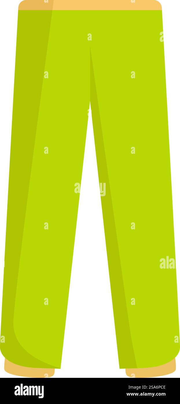 Grüne Hosen stehen isoliert auf weißem Hintergrund. Grüne Hose, die auf Mode steht Stock Vektor