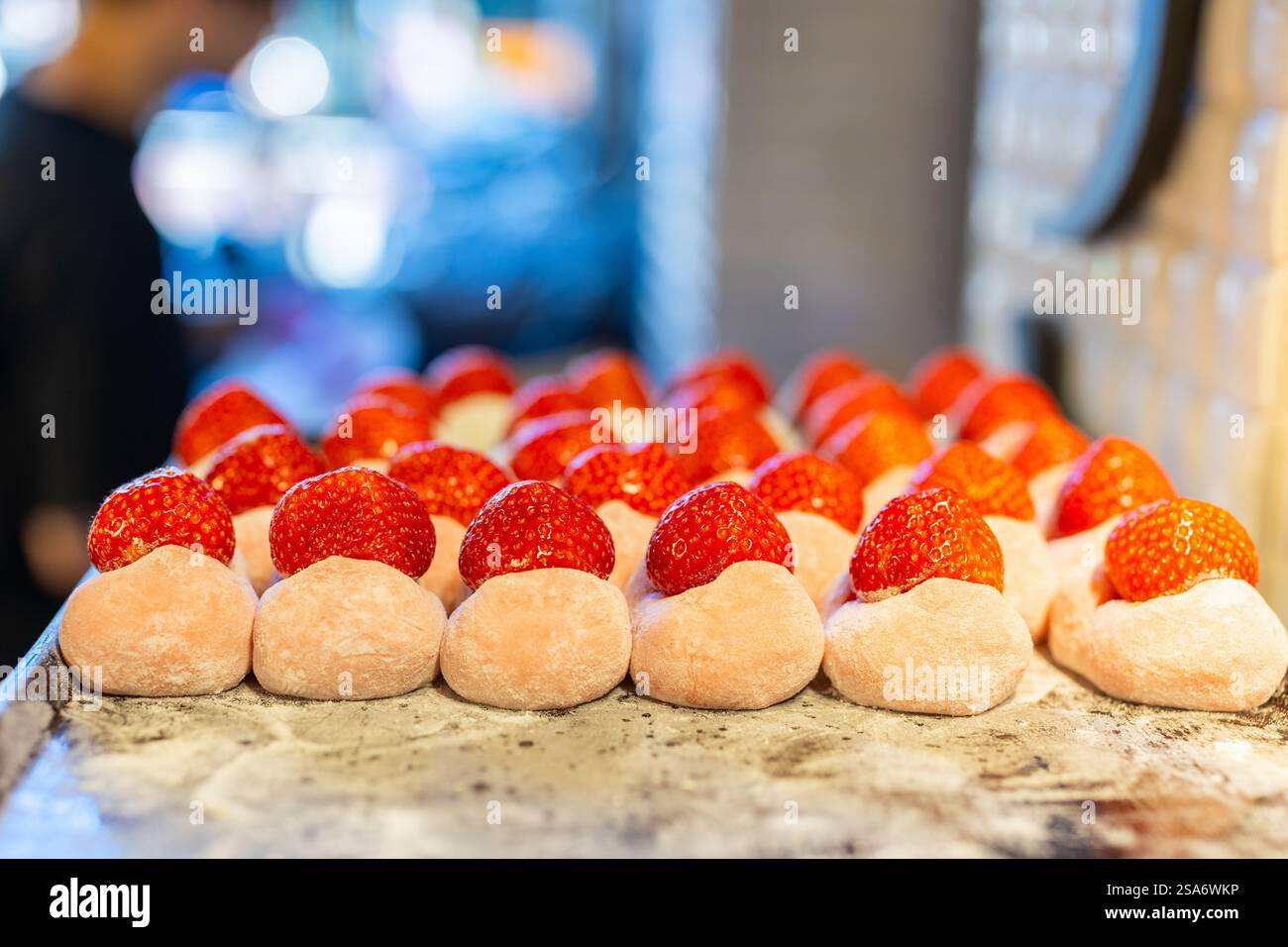 Erdbeere Daifuku Mochi ist traditionell japanisches Süßes Stockfoto