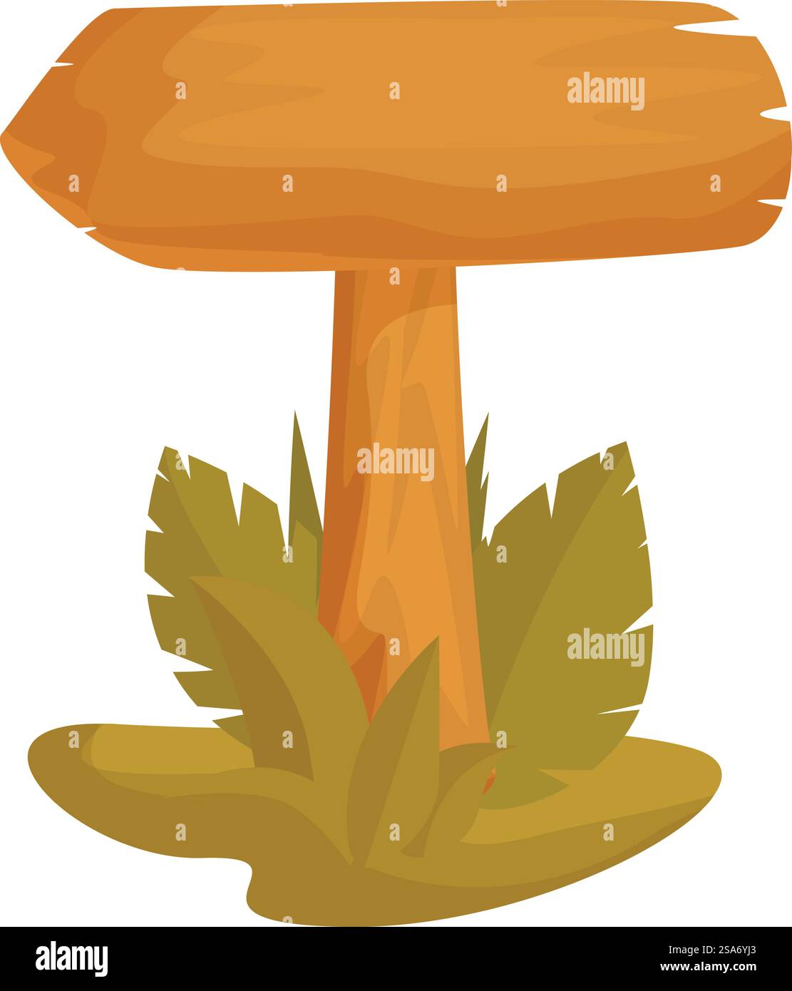 Hölzerne Wegweiser nach rechts, umgeben von Gras, mit Kopierraum. Hölzerne Wegweiser umgeben von Gras, die nach rechts zeigen, mit Kopierraum Stock Vektor