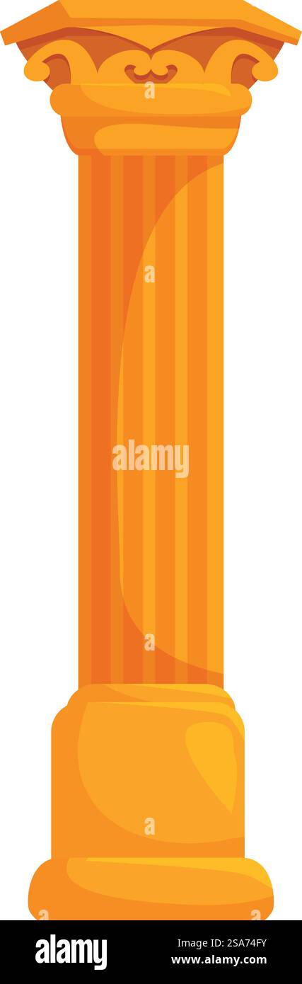Architektonische Elemente aus der klassischen Antike, die das Gewicht eines Gebäudes oder einer Struktur stützen. Antike griechische oder römische Säule, stark mit goldener Textur Stock Vektor