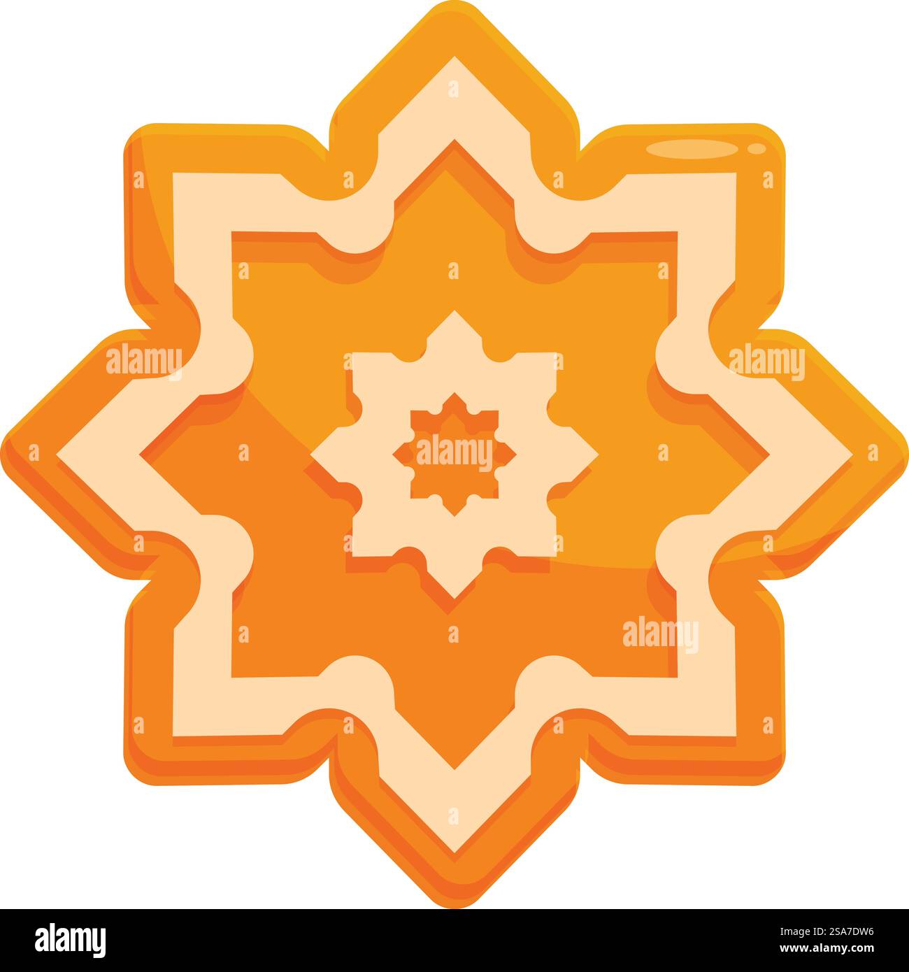 Der achtzackige Stern zeigt ein traditionelles arabisches Geometriedesign. Acht spitze Sterne mit traditioneller arabischer Geometrie Stock Vektor