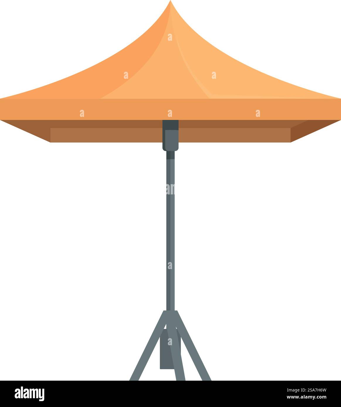 Großes oranges Event-Zelt, das auf einem Stativ steht, isoliert auf weißem Hintergrund. Großes oranges Event-Zelt, das auf einem Stativ steht Stock Vektor