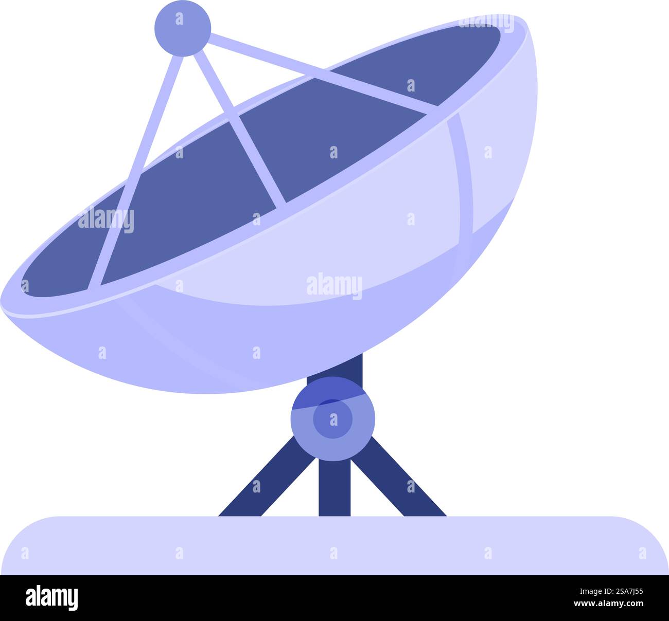 Die große Satellitenschüssel hört Signale aus dem Weltraum ab. Große Satellitenschüssel, die Signale aus dem Weltraum abhört Stock Vektor