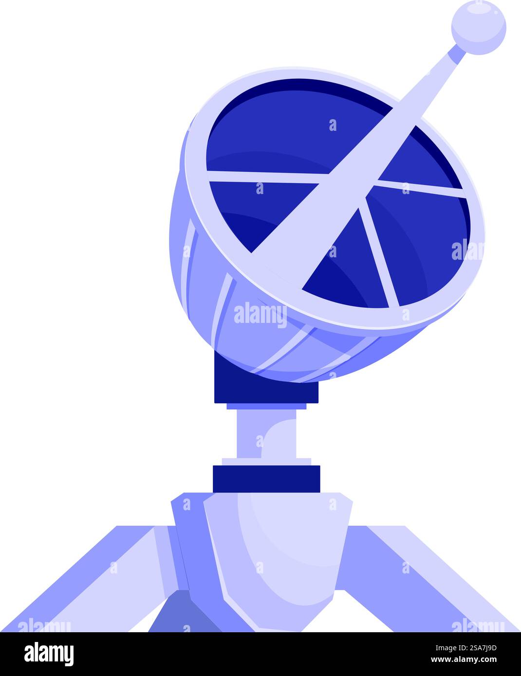 Große Satellitenschüssel erforscht das Universum, sucht nach neuem außerirdischen Leben und Planeten im Weltraum. Große Satellitenschüssel, die das unbekannte Universum erforscht Stock Vektor