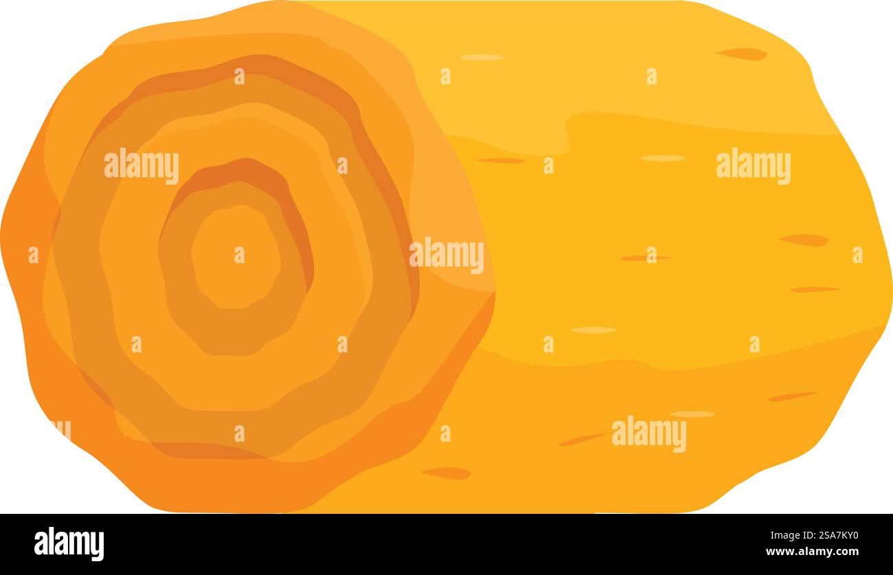 Der Heuballen liegt horizontal und isoliert auf einem weißen Hintergrund. Heuballen horizontal isoliert auf weißem Hintergrund Stock Vektor