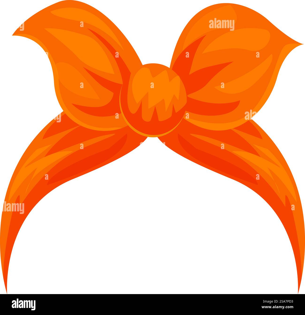 Orangefarbene Schleife mit großen Flügeln und runder Mitte. Orangefarbene Schleife mit großen Flügeln und runder Mitte Stock Vektor